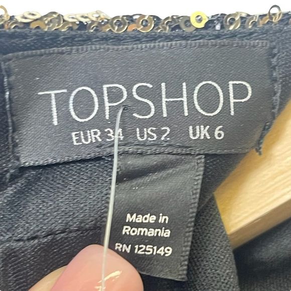 Topshop Sequin Animal Print Mini Dress - Silver and Brown - Picture 11 of 11